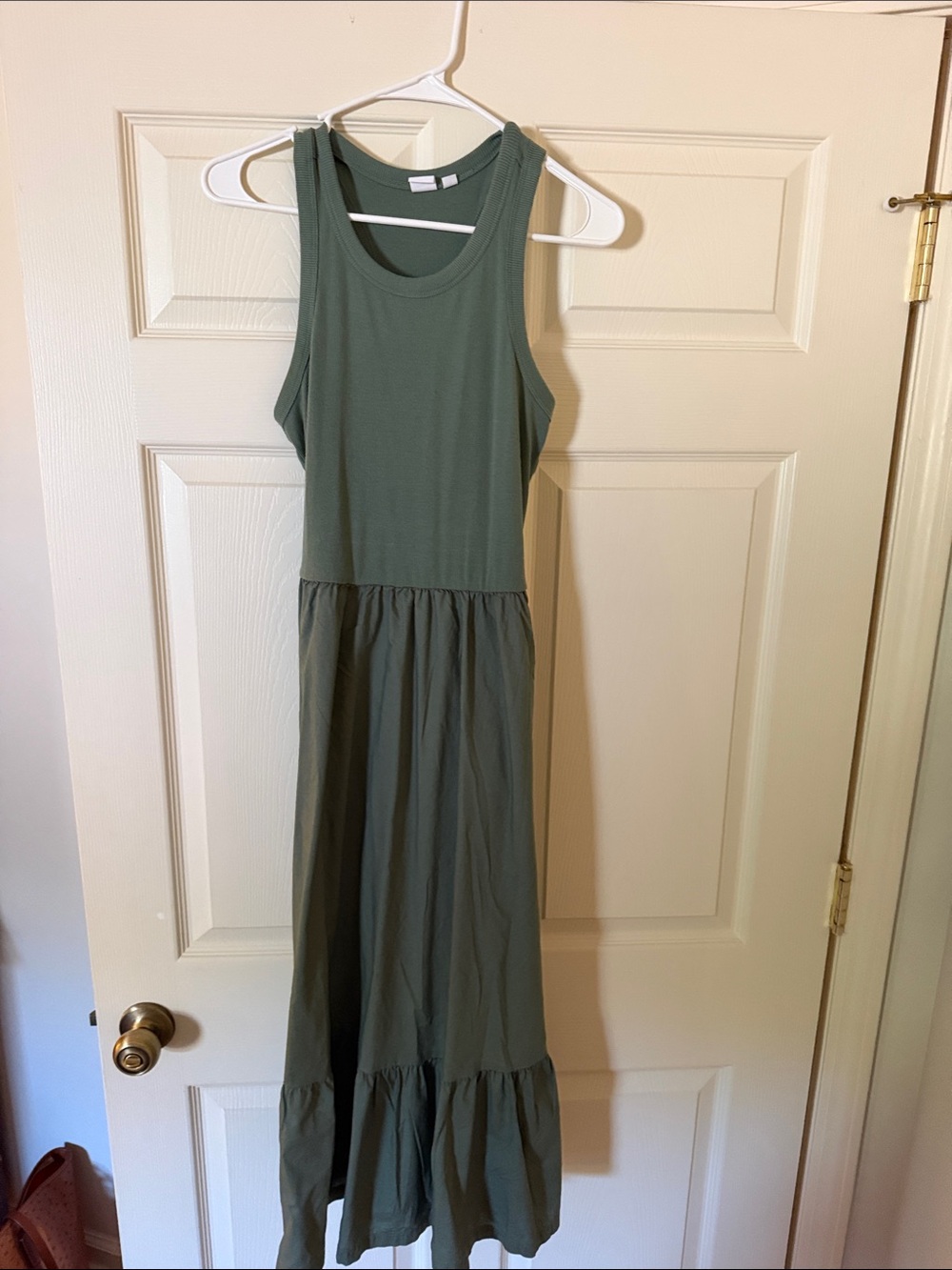 Sleeveless Olive Green Maxi Dress